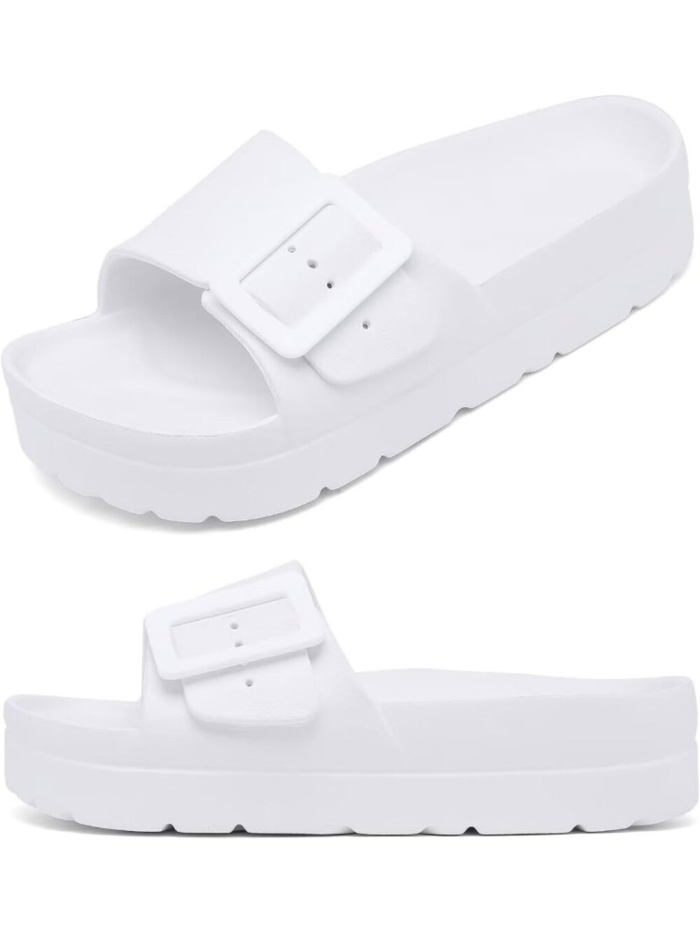 Comfortable Women's Platform Sandals with Arch Support, Adjustable Buckle